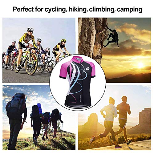 Women's Short Sleeve Breathable Cycling Jersey, Quick-Dry Biking Shirt Biking Cycle Tops Racing Bicycle Clothes - Image 7