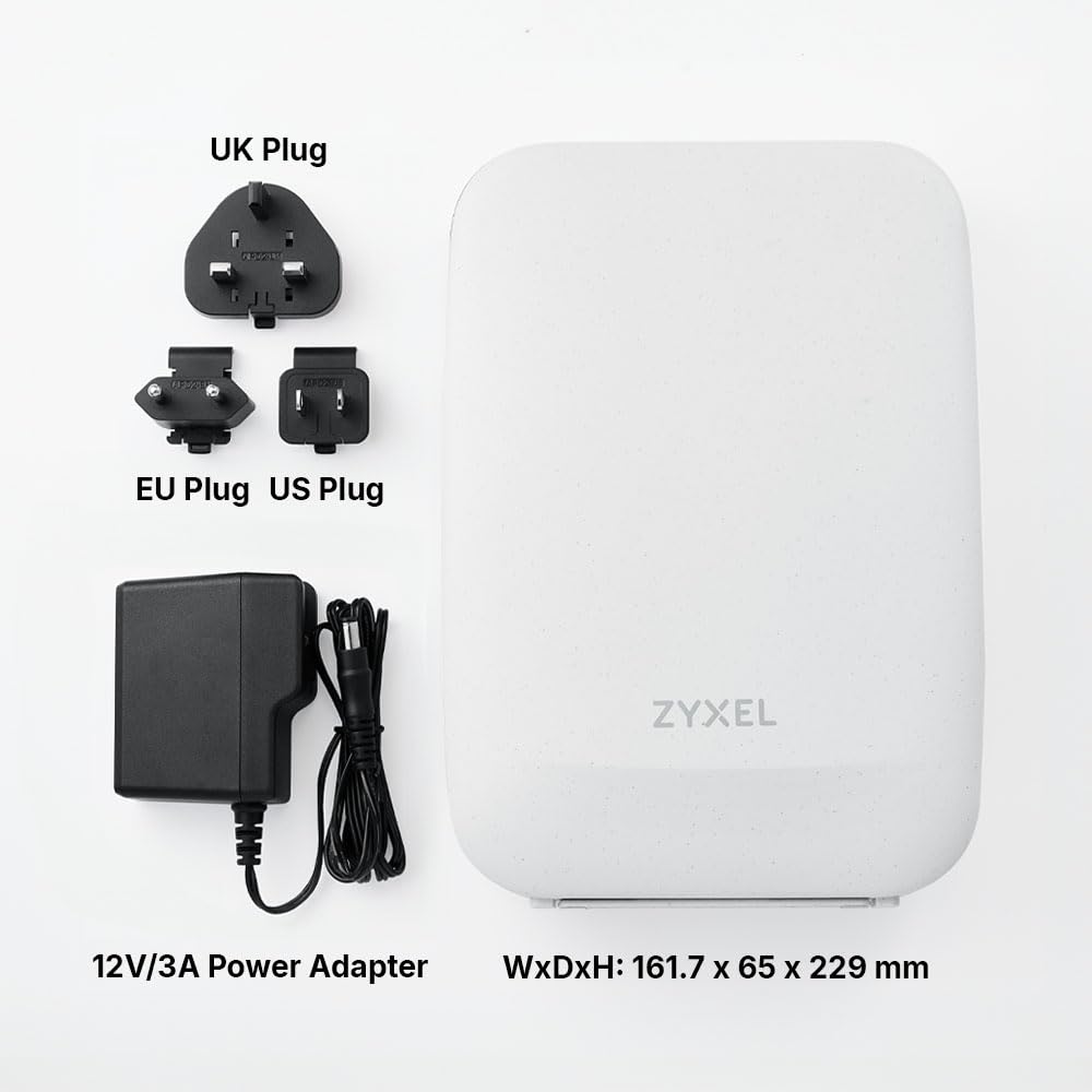 Zyxel Router Security Firewall z dwuzakresowym WiFi AX6000 | Ochrona sieci bez subskrypcji | 2 porty Ethernet 2.5G | Zarządzanie przez aplikację Nebula | Cloud Getaway [USG LITE 60AX]