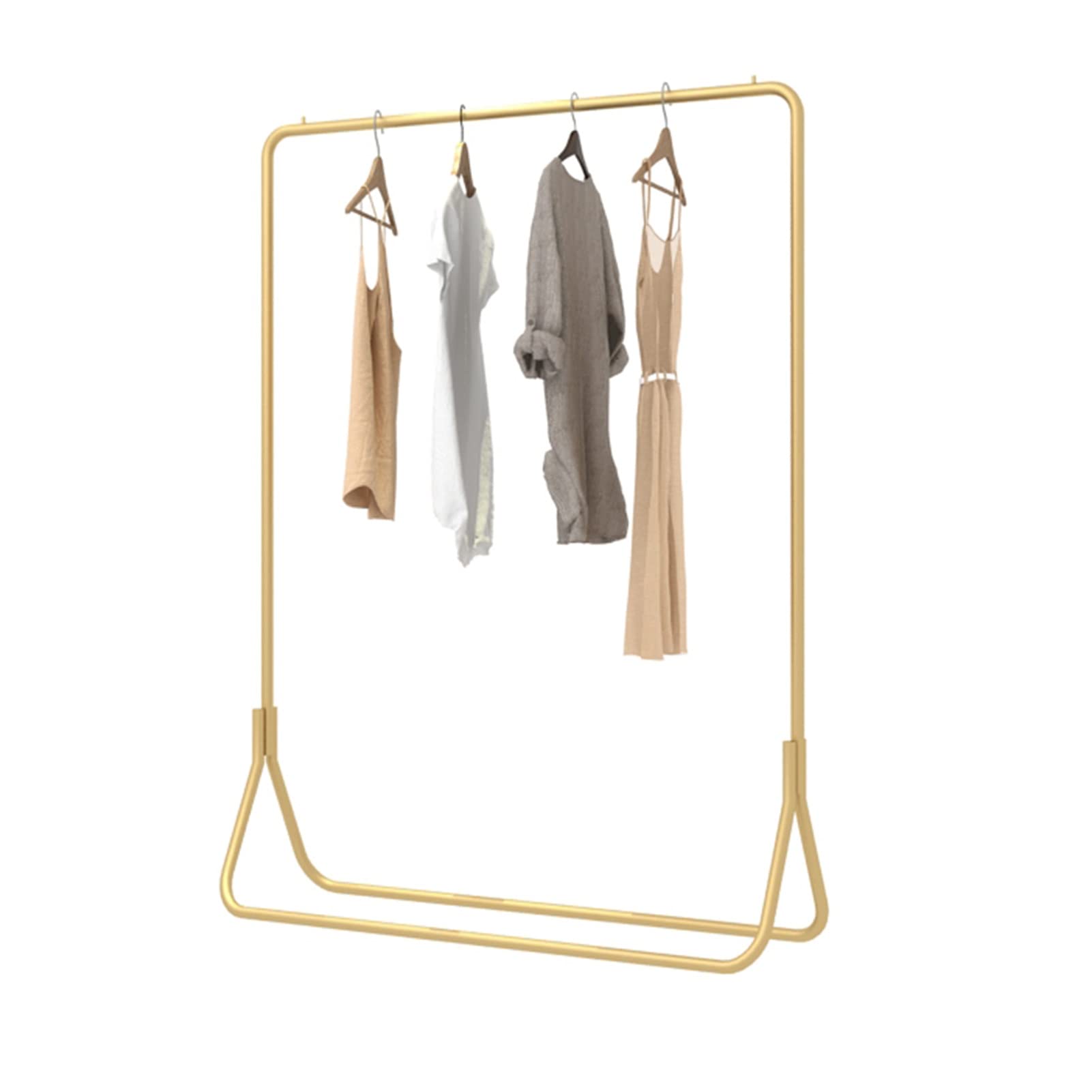Porte-manteaux présentoir à vêtements sur pied en métal doré de chambre