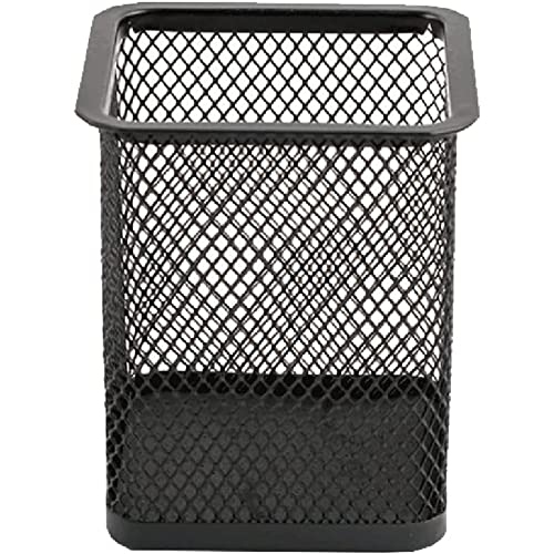 OLOTU Dauerhaft Mesh-Stiftehalter, multifunktionaler langlebiger Make-up-Pinselhalter aus Metall, Aufbewahrungsbox mit großem Fassungsvermögen, schwarzer Stifthalter Stifthalter