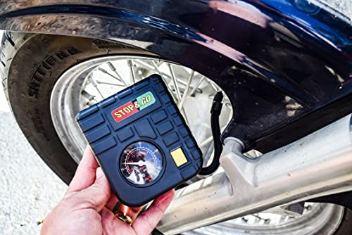 Stop & Go Mini-compressor de ar compacto RCP com adaptador de carro de 12 V e luz LED embutida para