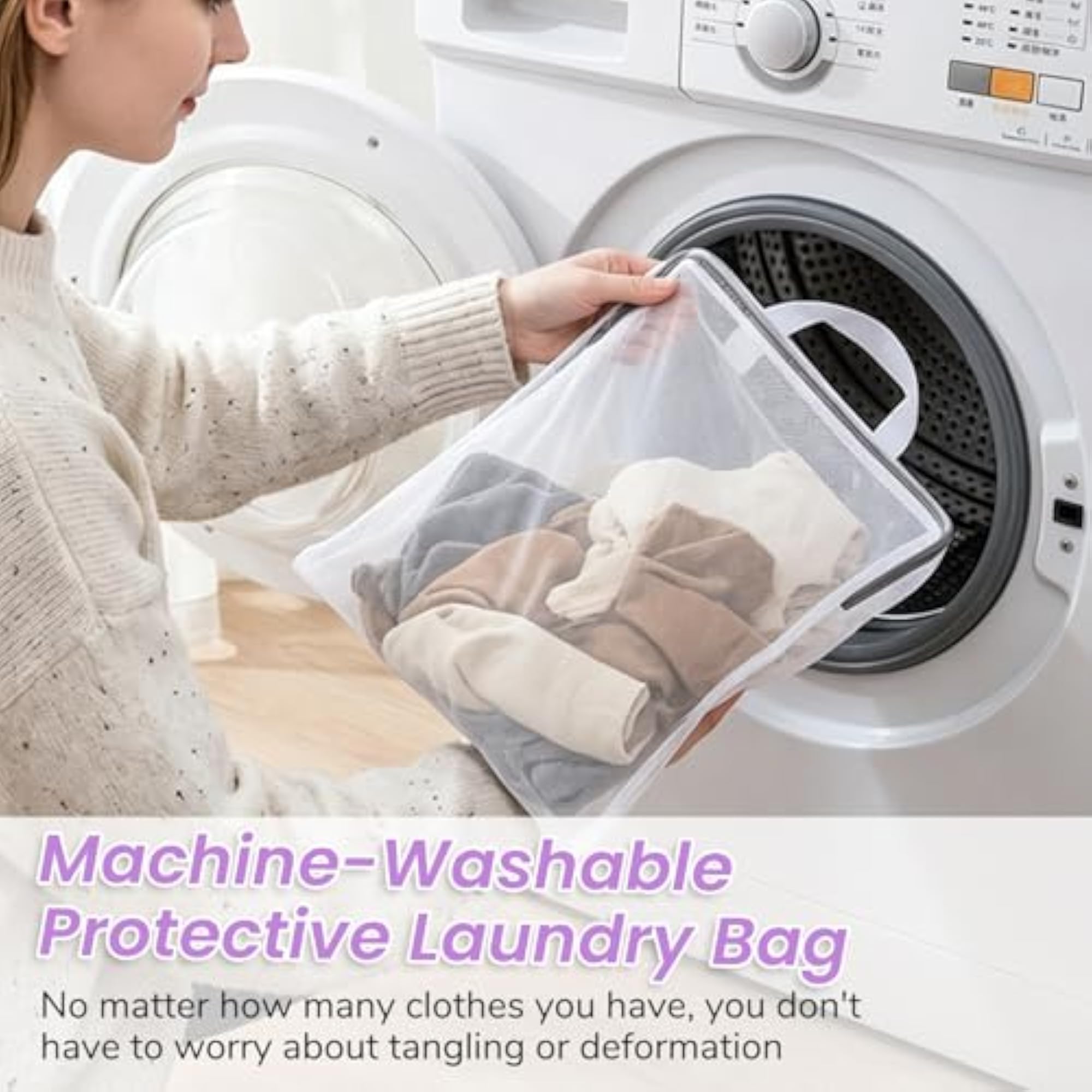 4Pcs Hanging Mesh Laundry Bags for Socks and Delicates