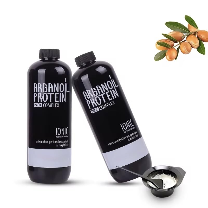 DELOFIL Professional Protein Hair Treatment 3 in 1 Straightens, Frizzy, Curly Hair, Long Lasting, Natural Ingredients Argan Oil, Ionic Rebonding Formula, Deep Nourishing Salon Quality Care 800ml