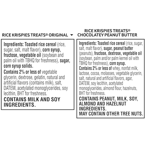 Rice Krispies Treats Crispy Rice Squares, Snack Bars, Variety Pack (2 Boxes, 30 Count)