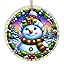 Frosty and Holly Snowman Ornament, Gift and Decor for Cheerful Winter Christmas Tree (Circle | Version 3)