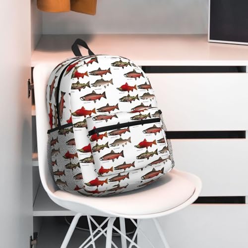 Sac à dos imprimé saumon double épaule et ultra léger