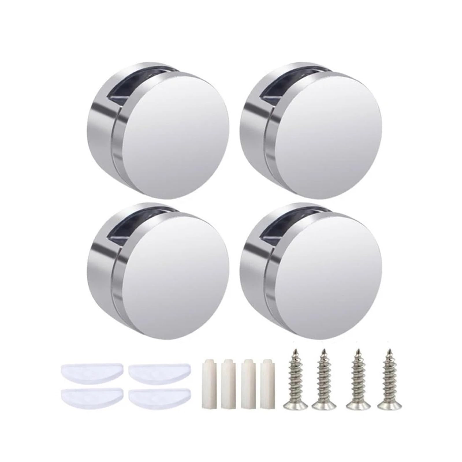 Zeahkri One Color Adjustable Glass Clamp 6Pcs Mirror Holders Clip For Wall Mounted