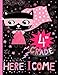 4th Grade Here I Come: Wide Ruled Composition Notebook for Girls, Cute Hero Cat Back to School Design