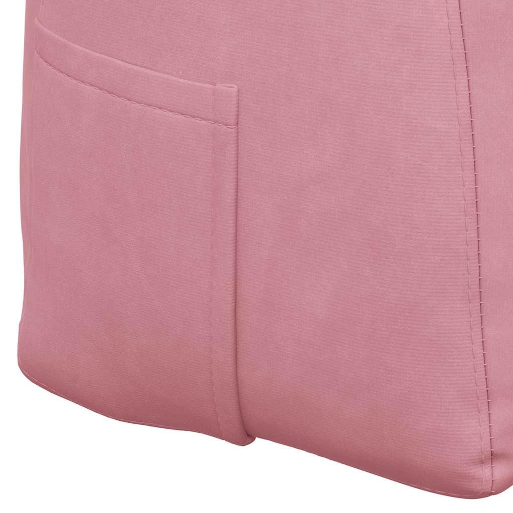 Rückenkissen Rosa 120x24x50 cm Samt mit Seitentasche, Abnehmbarer Bezug, ergonomische Rückenlehne für Sofa Couch & Bett, modernes Dekokissen für Wohnzimmer Schlafzimmer Büro