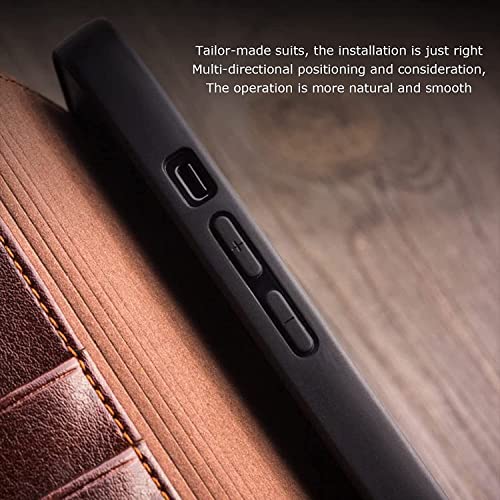 Founcy Wallet Case For Iphone 14/14 Plus/14 Pro/14 Pro Max, Genuine Leather Flip Case With [Card Holder][Kickstand] Protective Magnetic Folio Phone Case (Color : Brown, Size : 14 Pro Max 6.7") #TOP7
