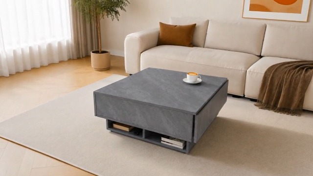 Amazon.co.jp: LBFXQ ローテーブル 正方形 幅80×奥行80cm 高さ32cm