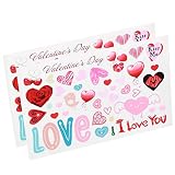 Pegatina para ventana, autoadhesiva, decoración del día de San Valentín, romántico, 11.8 x 7.9 pulgadas, duradera, para sala de estar o dormitorio