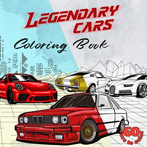 Legendary Cars coloring book: Legendary Cars that marked the history of the automobile, Muscle Cars Classic Trucks Vintage Hot Rods Adult Coloring ... Relieving Designs, for Relaxation and Fun.