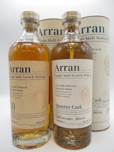 アラン10年とクォーターカスクの2本セット Amazon.co.jp: 『アラン 10年 46度 700ml』と『アラン クォーター