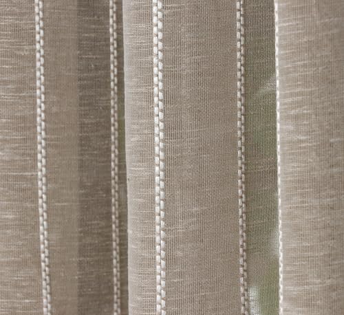 Image of Exporthub Sheer Linen Cotton Curtains for Window 5 Feet Set of 2, Brown - Light Filtering Breathable Fabric Drapes for Living Room & Bedroom (EHSPR053 54)