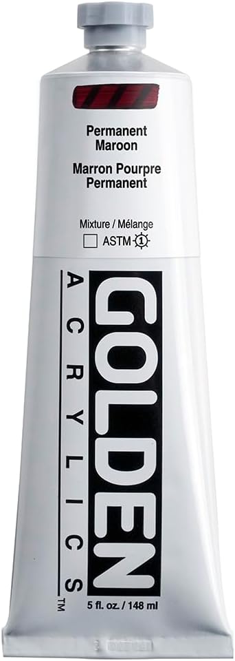 Golden Heavy Body Acrylic - Permanent Maroon - 5 oz Tube