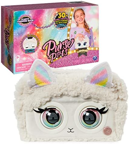 Purse Pets, Llamalush Interactive Animal Bag with Over 30 Sound Effects and Reactions Toys for Girls Age 5+