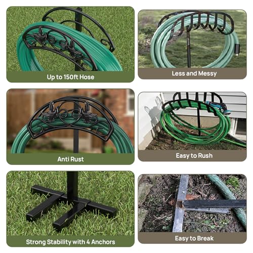 image for Winpull Garden Hose Holder Detachable Water Hose Holder Hose Hanger, H