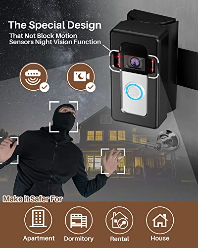 Image of COOLWUFAN Anti-Theft Video Doorbell Mount with 35-135 Adjustable Angle