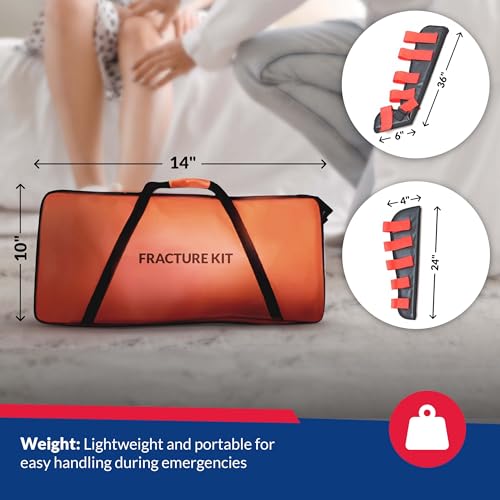 Image of Dixie EMS Fracture Splint Kit - Emergency Immobilization Set with Arm & Leg Splints, Shoulder Support & Carry Bag - First Responder, EMT, Paramedic & Medical Use