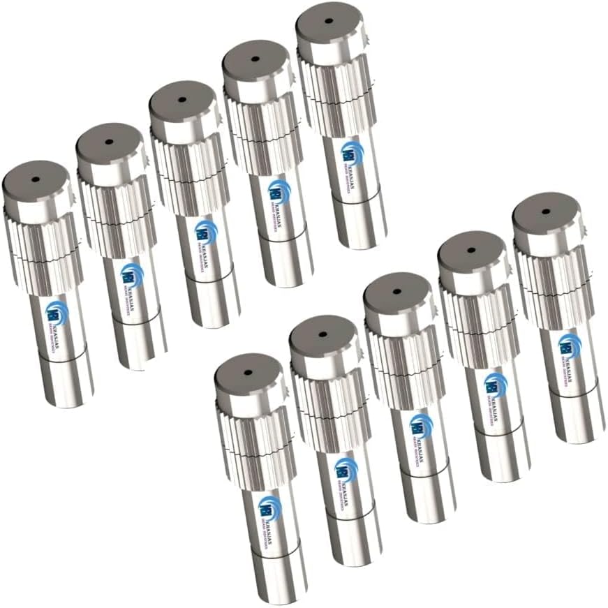 Khanjan Brass High Pressure Misting Nozzle 1mm Adjustable Water Sprayer with Anti-Drip Design for Greenhouses, Lawns, Gardens, Air Cooling, and Sanitization Systems Pack of 10