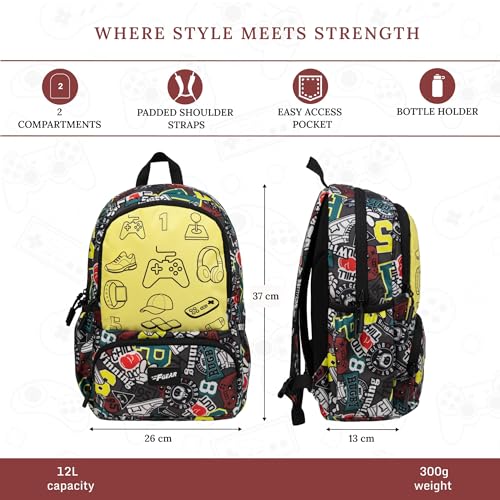 Image of F Gear Colour Buddy 12L Kids Backpack, Kids Can Colour On The Bag, 1 Compartment & 2 Pockets; Lightweight, Durable & Fun Backpack for School & Travel | Comfortable & Stylish Bag