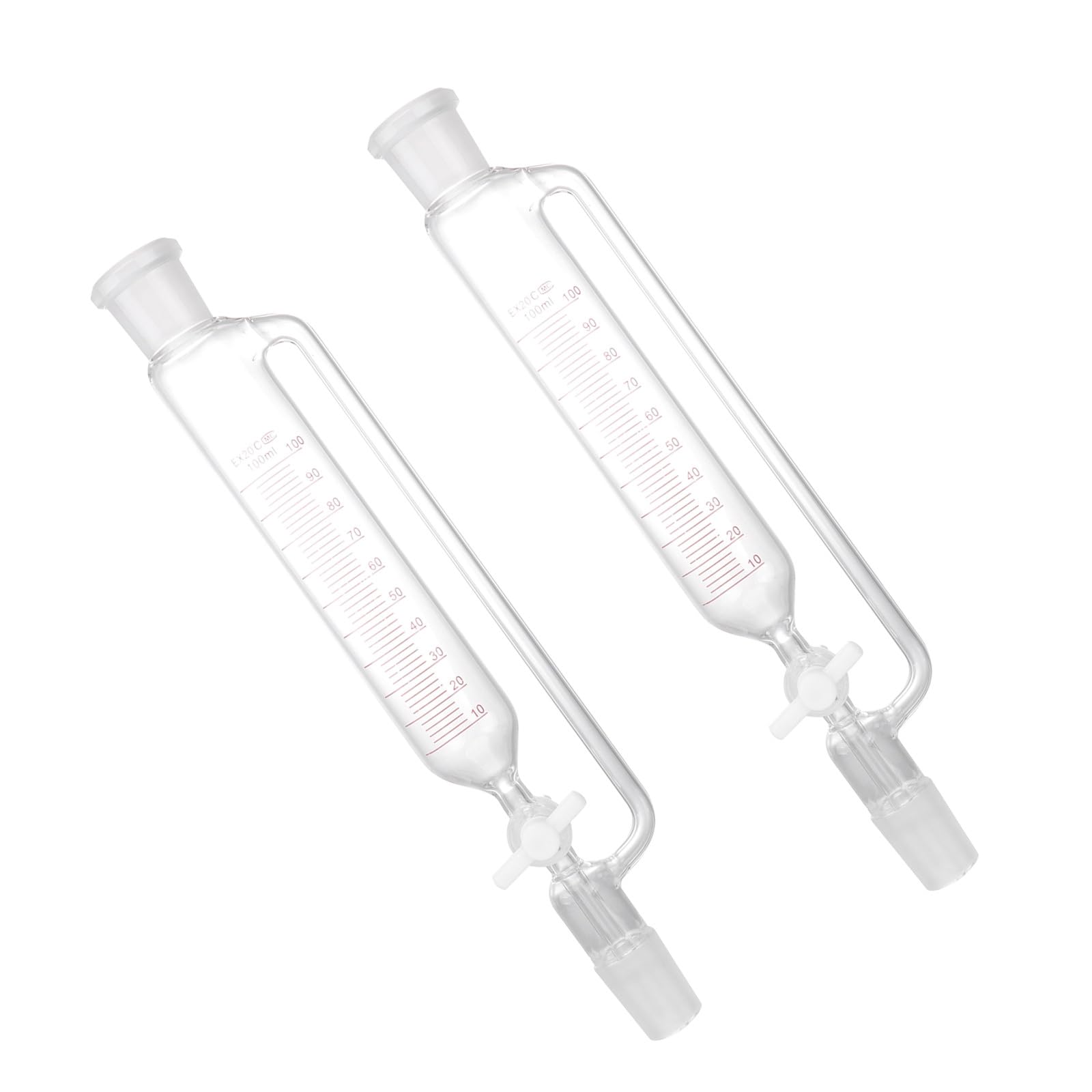 Robuster Scheidetrichter Zylindrisch aus Glas für Laborflüssigkeiten