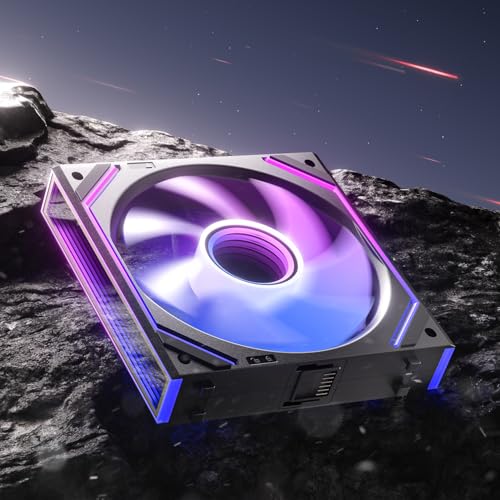 Image of AsiaHorse Dawn Pro 120mm Case Fan, ARGB PWM 1850RPM / 68CFM Airflow, Forward & Reverse Blade Design, Low Noise, Precision HDB Bearings High Performance Unit PC Fan Modular Daisy Chain