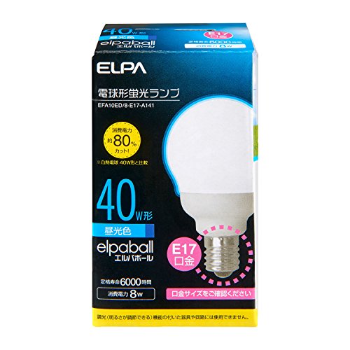 蛍光灯・電球 ELUGA エルパ(ELPA) 電球形蛍光灯 40W形 3波長形 電球色 E26 EFA10EL/7-A042H