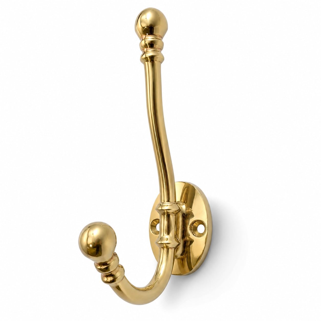 Solid Brass Double Wall Hook, Wall Mounted Heavy Duty Robe Hook with Gold Finish for Coat, Towel, Keys, Clothes, Bags, Hat & Bathroom, Bedroom, Entryway Organization (Pack of 1)-image-35