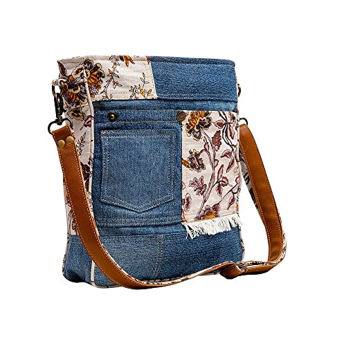 Myra Bag Western Leather Shoulder Bag for Women - Upcycled Canvas Crossbody Rednoize2