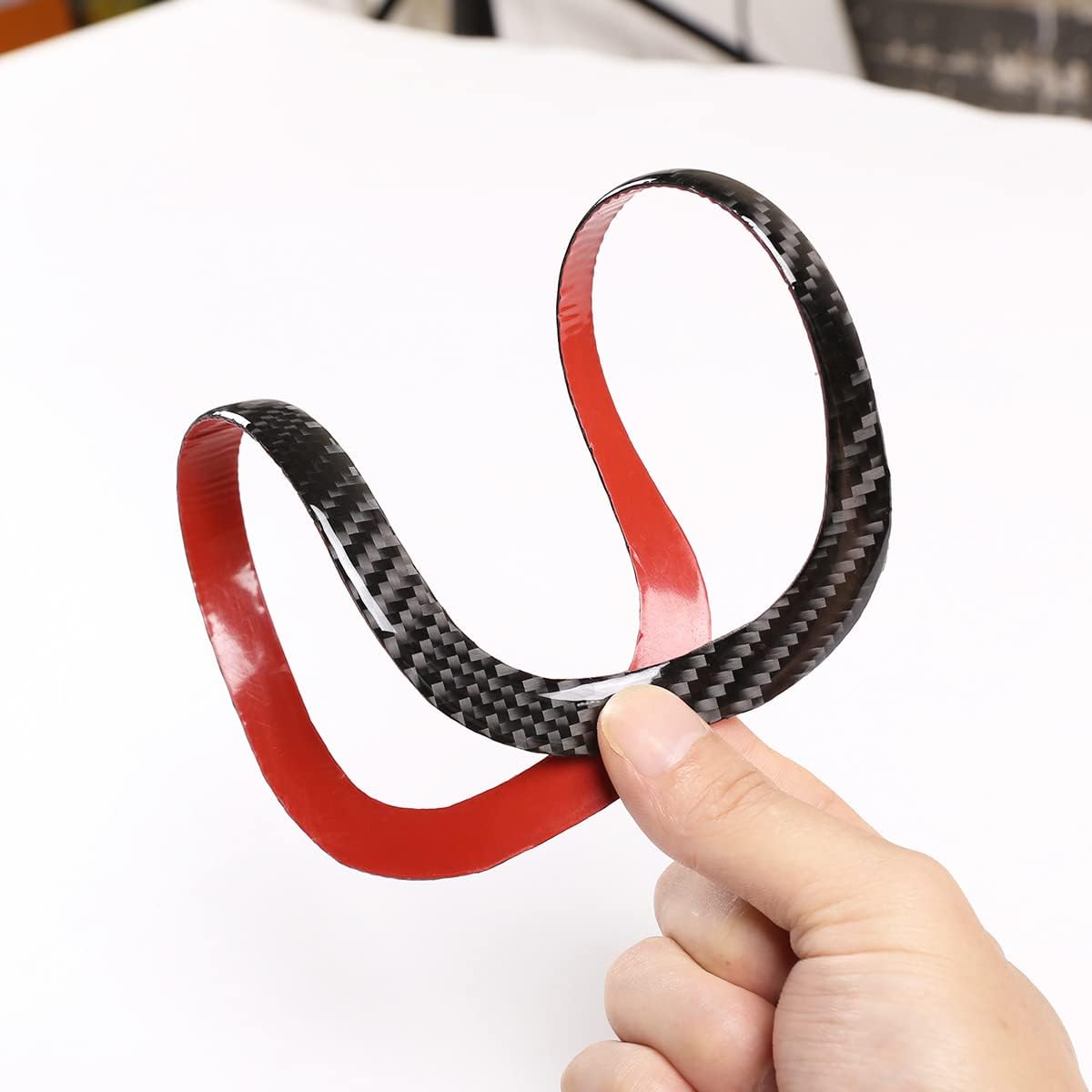 for Mercedes-Benz Smart 2016-2021 Real Carbon Fiber (Soft) Central air Conditioner Switch Adjustment Frame Decoration Sticker Car Interior Accessories