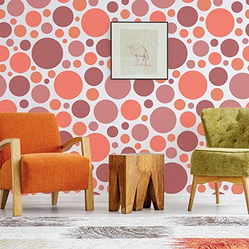 NAKLEO 5 pcs Reusable Plastic Stencils - Circle Dot Geometric - 13.4" to 3.5" - Pattern Children Kids Painting Template Room Decor - Craft DIY Wall Furniture
