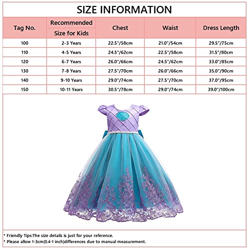 Cinheyu Girls Halloween Costume Mermaid Princess Fancy Cosplay Dress Christmas Birthday Party Pageant Tulle Ball Gown 9-10T #TOP4