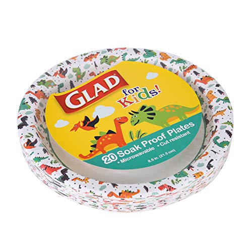 Glad for Kids Disposable Paper Plates, Dinosaurs, 8.5 Inch, 20 Count, 3-Pk - image 8