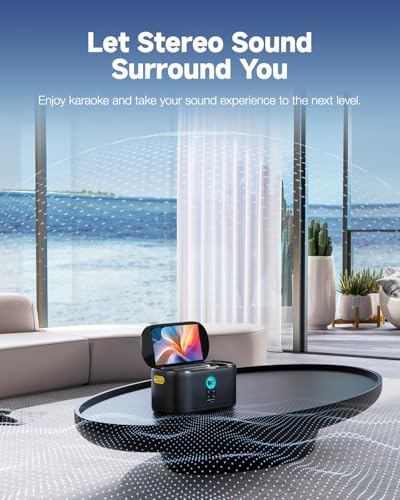 Ikarao SHELL S1 Smart Karaoke Machine, Built-In 10.1 Inch Screen Lyrics Display For Adults Kids, 2 Auto Charging Wireless Microphones, Portable Bluetooth Speaker Pa System With Wifi, Hdmi For Home Tv Outdoor Party thumb #6