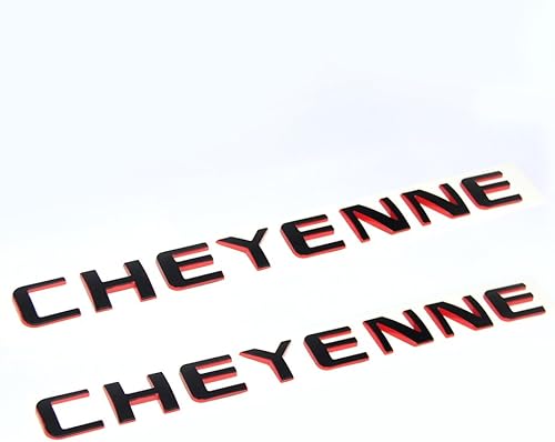 Miniatura 7 de Yoaoo Paquete de 2 emblemas de placa de identificación de Cheyenne de color negro, compatible con Silverado brillante brillante