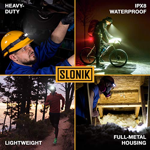 Rechargeable Headlamp for Adults - Super Bright LED Flashlight - Lightweight and Waterproof - Camping Gear and Running Headlight