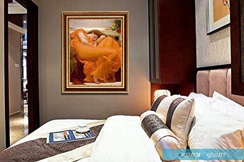 Eliteart-Flaming June By Frederic Leighton Composition Oil Painting Reproduction Giclee Wall Art Canvas Prints-Framed #TOP1