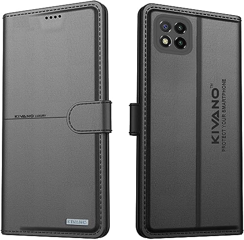Image of KIVANO Compatible with Xiaomi Poco C3 Flip Cover | Leather Finish | Inside Pockets & Inbuilt Stand | Shockproof Wallet Style Magnetic Closure Back Cover Case