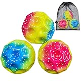 KrisiAnna Astro Jump Ball 3 Stücke mit Netztasche Hohe Sprünge Jump Ball 7cm Sprünge Gummiball für Kinder Space Ball Bouncing Ball für Partyspielem, Sporttraining, Outdoor Sportarten