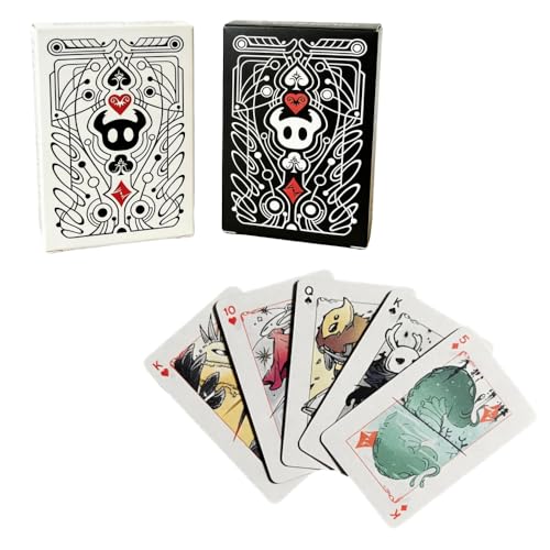 LongGenius Hollow Knight Poker Cards (6x9cm), Black and White Design, Game Night Gift, Designed Hollow Knight Playing Cards (54 Pieces)