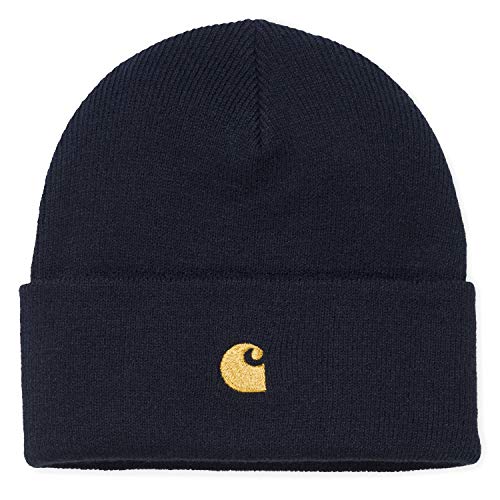 Preisvergleich Produktbild Carhartt Workwear Chase Beanie Acrylic Wintermütze Dark Navy / Gold
