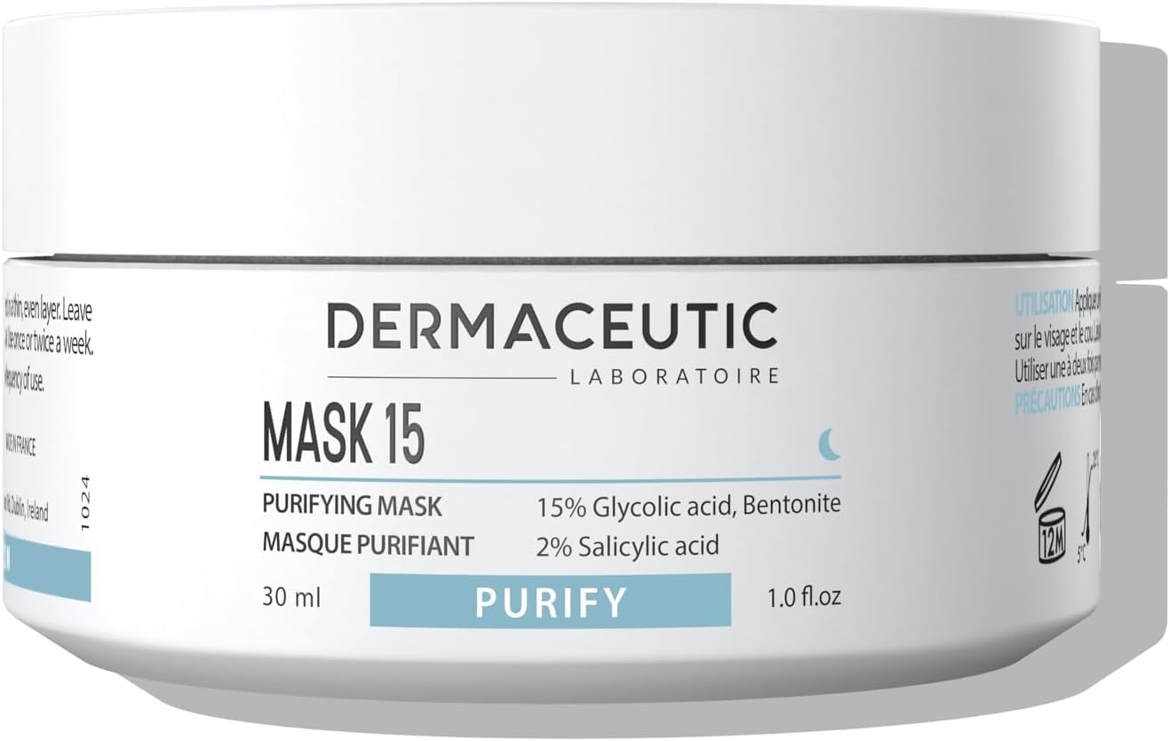 Mask 15 Dermaceutic – Maschera viso purificante contenente Acido Glicolico, Bentonite e Acido Salicilico – 30 ml