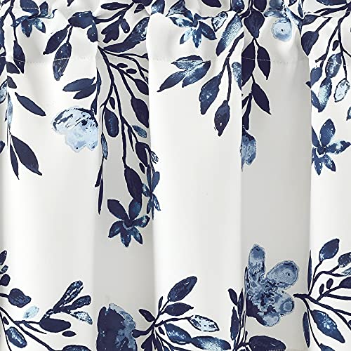 Lush Decor Tanisha Room Darkening Window Curtain Valance, 18" L X 52" W, Navy & White #TOP2