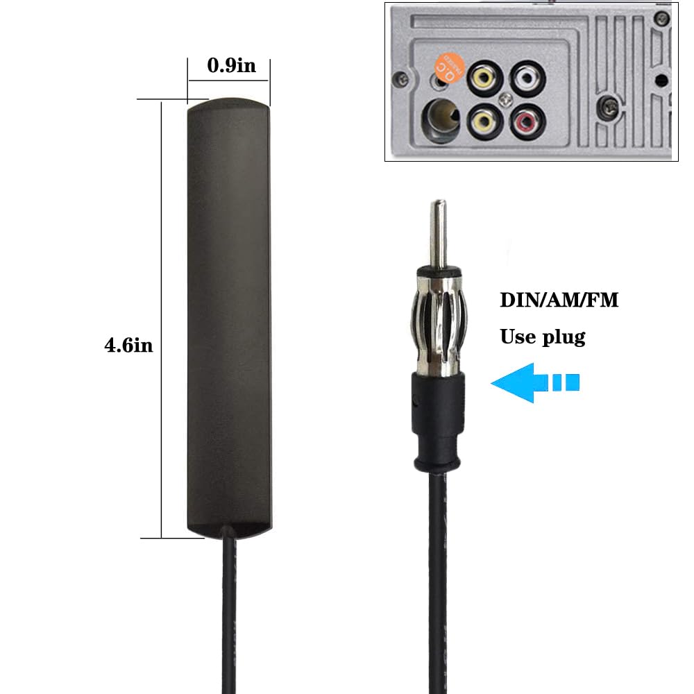 supmory Car Antenna AM FM Radio Antenna Car Adhesive Hidden Patch Antenna Truck Car Radio Antenna 10ft