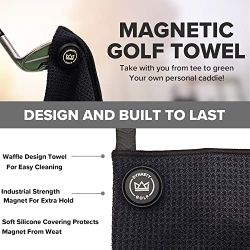 Image of Small Magnetic Golf Towel - Golf Ball Towel Small Golf Greens Towel - Golf Ball Cleaner Towel for Around The Greens - Golf Pocket Towel and Magnet Golf Hand Towel