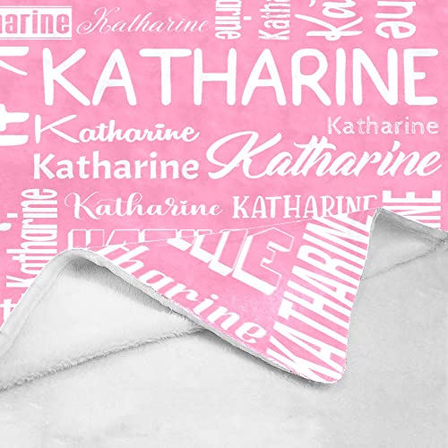 Personalized Blanket for Kids Adults Personalized Name Blanket Custom Blanket with Name Personalized Gifts for Christmas Birthday Valentines Day Mothers Fathers Day (Pink, 60"x80")