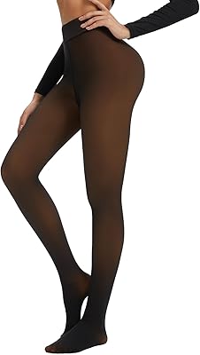 Fleece Lined Tights Leggings Women Black,Fleece Lined Tights Thermal Warm or Winter Skintone Sheer