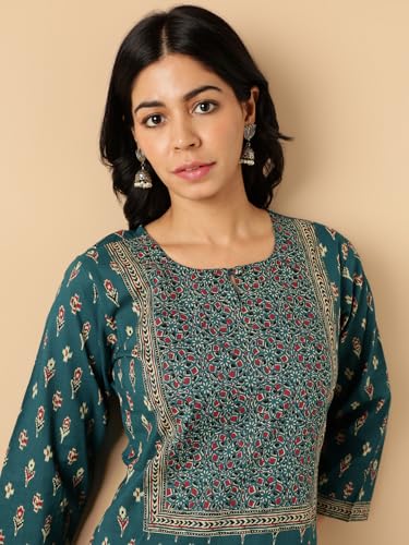 Image of Vbuyz Women's Floral Printed Straight Cotton Special wear Kurtas for Women | Cotton Kurtas for Women | A-Line Kurtas Kurtis | Designer Kurta | Kurtas for Women | Printed Kurtas